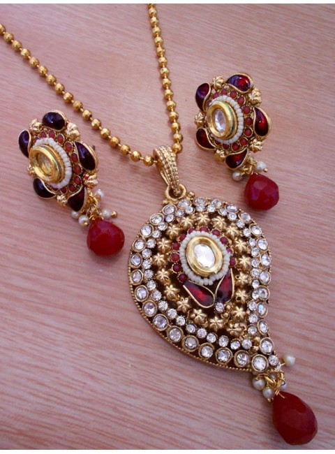 Polki Pendant Set